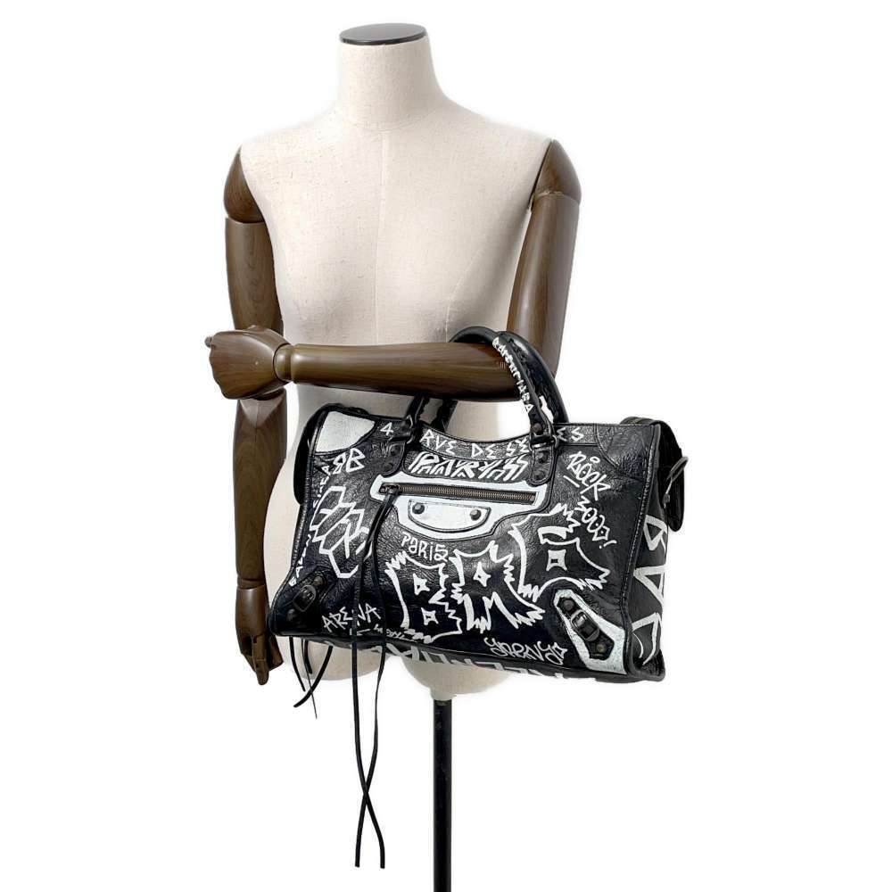 Balenciaga City Graffiti The Black Bag Shoulder View 5